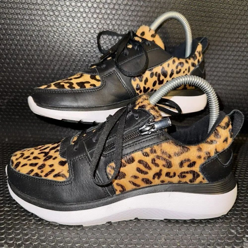 Vionic Remi Leopard Print Casual Comfort Walking Lace Up Sneakers Womens Size 5